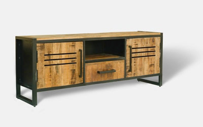 Buttercup Farm Frais Range Tv Unit LargeMango WoodL40 X W160 X H45 CmPp Sawn Finish from B&Q