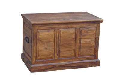 Buttercup Farm Ganga Panel Box SmallSheesham WoodL50 X W90 X H60 CmHoney Dark Finish from B&Q