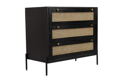 Buttercup Farm Rattan Chest Of DrawerMango Wood/ironL45 X W90 X H78 CmBlack Finish With Natural RattanAssembly Required from B&Q