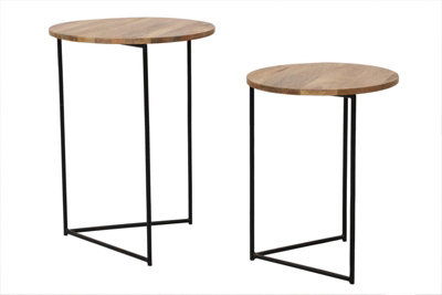 Buttercup Farm Ravi Large StoolMango Wood/ironL43 X W43 X H58 CmLight Finish from B&Q