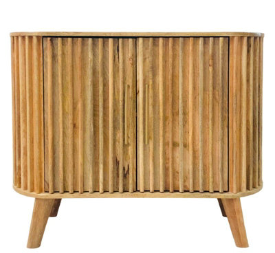 Buttercup Farm Slated 2 Door Small SideboardMango WoodL40 X W95 X H77 CmMango Light FinishAssembly Required from B&Q