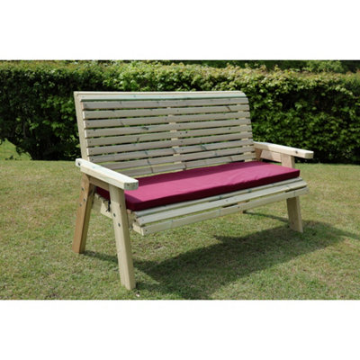 B&Q -  Ergonomic 3 Seat BenchWooden Garden FurnitureL75 X W170 X H105 CmFully AssembledSet Of Waterproof Cushions Included