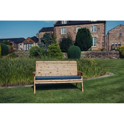B&Q -  Valley 3 Seat BenchTimberL73 X W163 X H95 CmGarden FurnitureFully AssemblySet Of Waterproof Cushions Included