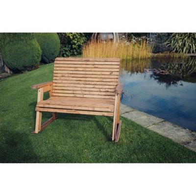 B&Q -  Valley Rocking BenchTimber- L120 X W113 X H95 CmGarden FurniturePartially AssembledSet Of Waterproof Cushions Included