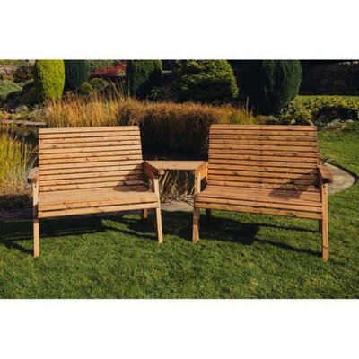 B&Q -  Valley 4 Seat Set 2X2B Angled TrayTimberL100 X W280 X H95 CmFully AssembledSet Of Waterproof Cushions Included