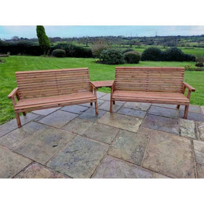 B&Q -  Valley 6 Seat Set 2X3B Angled TrayTimberL100 X W330 X H95 CmFully AssembledSet Of Waterproof Cushions Included