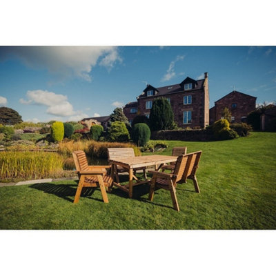 B&Q -  Valley 6 Seater Set 2Xc 2XbTimberL220 X W330 X H95 CmMinimal Assembly RequiredSet Of Waterproof Cushions Included