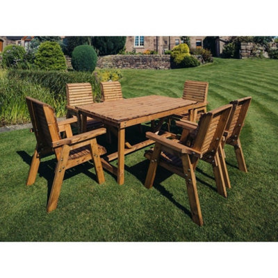B&Q -  Valley 6 Seater Set 6XcTimberL220 X W330 X H95 CmMinimal Assembly RequiredSet Of Waterproof Cushions Included
