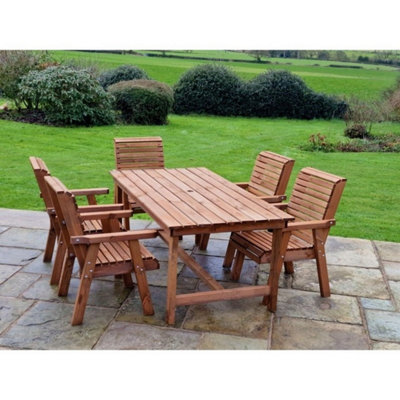 B&Q -  Valley 5 Seat Set 5Xc TableTimberL220 X W230 X H95 CmMinimal Assembly RequiredSet Of Waterproof Cushions Included