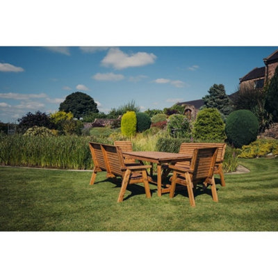 B&Q -  Valley 8 Seat Set 2Xc 2X3BTimberL220 X W330 X H95 CmMinimal Assembly RequiredSet Of Waterproof Cushions Included