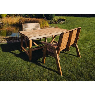 B&Q -  Valley 4 Seat Set 2X2B TableTimberL99 X W113 X H95 CmMinimal Assembly RequiredSet Of Waterproof Cushions Included