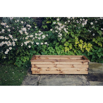 B&Q -  Multi Pack Of 2Valley Trough XlTimberL39 X W120 X H32 CmGarden PlanterFully Assembled