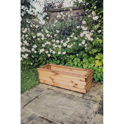 Churnet Valley Garden Furniture Ltd Multi Pack Of 3Valley Trough LargeTimber Garden PlanterL39 X W100 X H32 Cm from B&Q