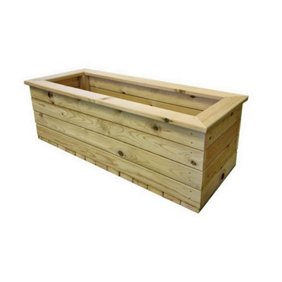 Churnet Valley Garden Furniture Ltd Multi Pack Of 3Deluxe Large Trough PlanterTimberL40 X W100 X H32 CmFully Assembled from B&Q