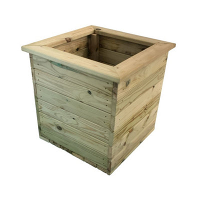 B&Q -  Multi Pack Of 2Deluxe Square PlanterTimberL47 X W47 X H46 CmFully Assembled
