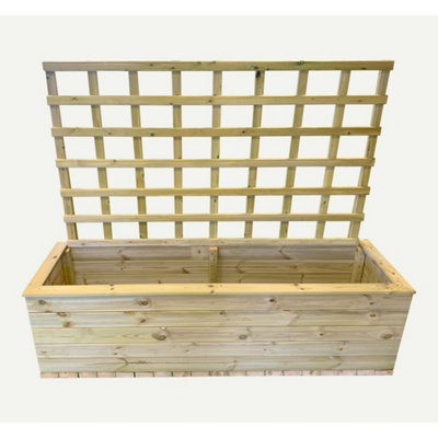 Churnet Valley Garden Furniture Ltd Multi Pack Of 2Deluxe Extra Large Trough With TrellisTimberL58 X W183 X H52 CmPartially Assembled from B&Q