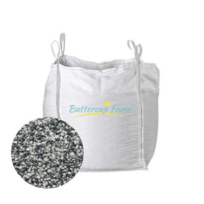 Buttercup Farm 16-32mm Gravel Grey And White ChippingsPremium Aggregate Bulk Bag850 Kilos from B&Q