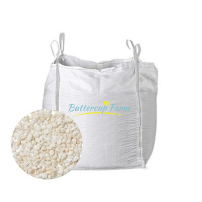 Buttercup Farm 8-14mmWhite Spar ChippingsPremium Aggregate Bulk Bag850 Kilos from B&Q
