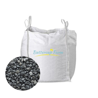 Buttercup Farm 60-100mm Black Round And Oval PebblesPremium Aggregate Bulk Bag850 Kilos from B&Q