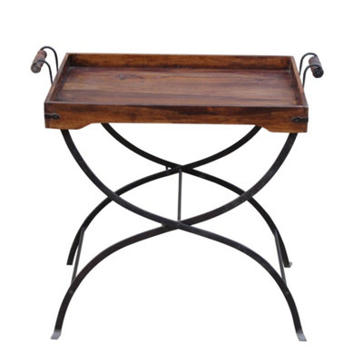 Buttercup Farm Ganga Ravi TrayMango WoodL45 X W65 X H75 CmLight Finish from B&Q
