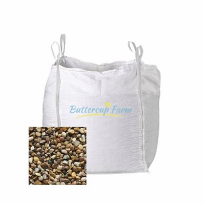 Buttercup Farm Pea GravelNatural Stone10mmPremium Aggregate Bulk Bag850 Kilos from B&Q