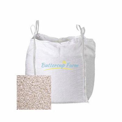 Buttercup Farm White Spar Decorative Garden StonesPremium Aggregate Bulk Bag850 Kilos from B&Q