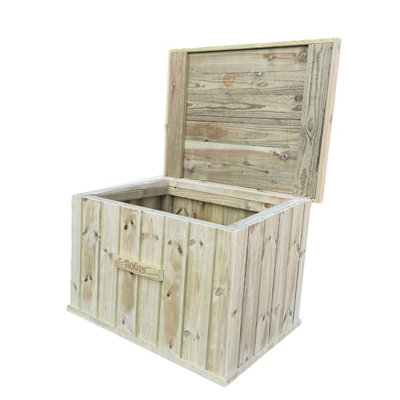 B&Q -  Outdoor Shoe Boot Wooden Storage BoxL70 X W50 X H50 CmFully Assembled