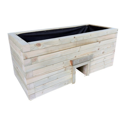 Buttercup Farm Wooden Hedgehog Hide Garden Planter TroughNorfolk Plant Pot BoxL120 X W40 X H60 CmFully Assembled from B&Q