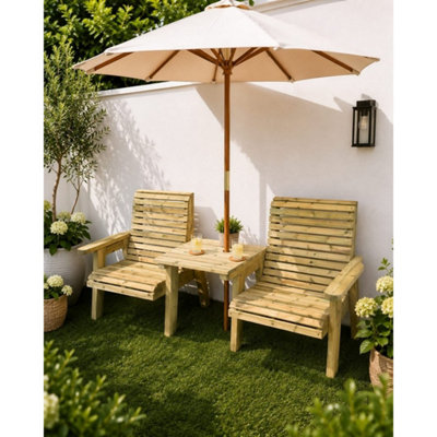 B&Q -  Ergo Grand Companion Set Straight TrayL85 X W250 X H104 CmFully AssembledSet Of Waterproof Cushions Included