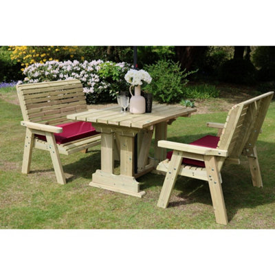 B&Q -  Ergo 4 Seat Compact Set2Xb 120X90 TableL250 X W120 X H103 CmPartially AssembledSet Of Waterproof Cushions Included