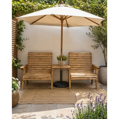 B&Q -  Valley Grand Companion SetStraight TrayL85 X W250 X H100 CmFully AssembledSet Of Waterproof Cushions Included