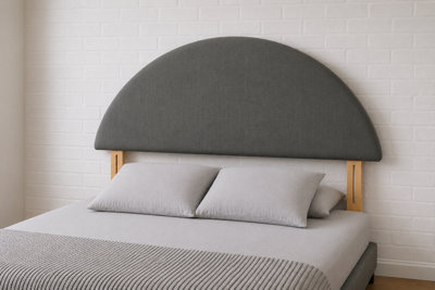 Strutted Lunara Linen Premium Upholstered Stylish Bed HeadboardCharcoal 26" from B&Q