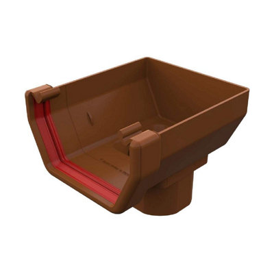 Caramel Square Gutter Stop End OutletFreeflow 114mm Rain Water Systems from B&Q
