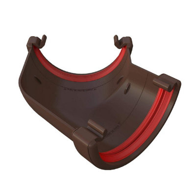 Brown Round Gutter 135 Degree Angle JointFreeflow 112mm Rain Water Systems from B&Q