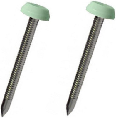 250 X Chartwell Green Upvc 30mm Poly Top Pins Plastic Headed Fascia Fixings
