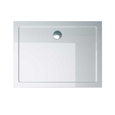 Durovin Bathrooms Shower Tray - Sturdy Acrylic - Glossy Finish-Rectangular - 800 X 700Mm Light/White
