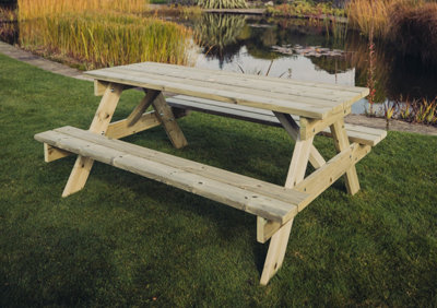 B&Q -  Churnet Valley Traditional Garden Picnic Table (179.5Cm)