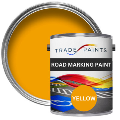 Trade Paints Road Line Marking PaintYellow 1L from B&Q