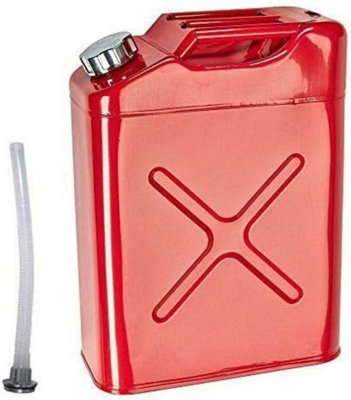 Hygrad Built to Survive 20L 5 Gallon Steel Fuel Gasoline Petrol Diesel Water Jerry Can Tank Container Backup Storage Gasoline Metal Cans With Spout from B&Q