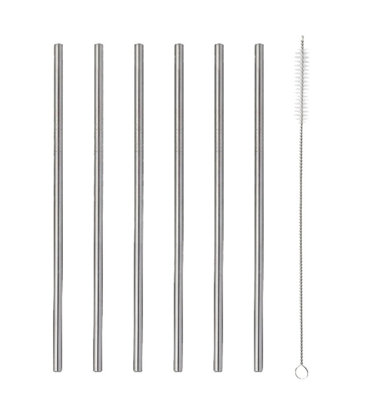 B&Q -  Straws Brush Drinks Set Stainless Steel Reusable Straight 60Pcs Wholesale