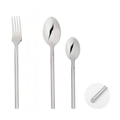 B&Q -  Fork Spoon Set Stainless Steel Flatware 24Pc Set Forged Bar Free Gift