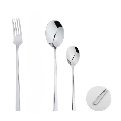 B&Q -  Fork Spoon Set Stainless Steel Flatware 24Pc Set Slender Free Gift