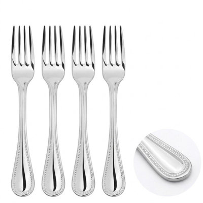 Glim & Glam Cutlery Sets Stainless Steel 18/8 Fork 4Pc Set Catering Bead from B&Q