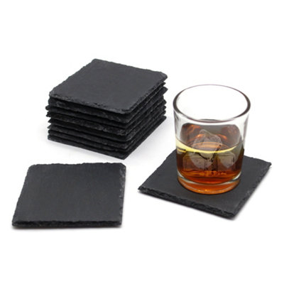 Van Gogh Slate Coasters Set Square Rustic - Grey / 50 - Image 3