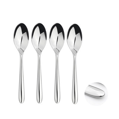 Glim & Glam Cutlery Sets Stainless Steel 18/8 Teaspoon 4Pc Set Catering Nova from B&Q