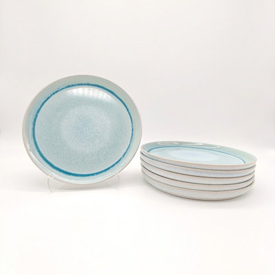 Glim & Glam Reactive Blue Glaze Dinnerware Dinner Plate 4Pc Set 27Cm from B&Q