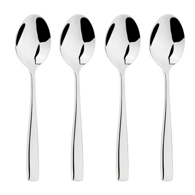 Glim & Glam Tea Spoon Set 188 Stainless Steel Flatware 4Pc Set Catering Simplicity from B&Q