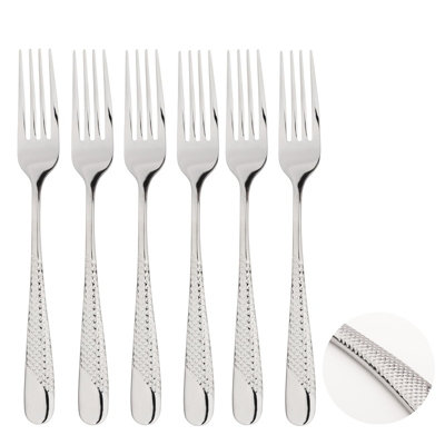 Glim & Glam Fork Set 188 Stainless Steel Steak Flatware 6Pc Set Catering Palace from B&Q