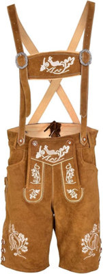 Rac3 Mens Suede Lederhosen Traditional Bavarian Oktoberfest Outfit With Embroidery And Suspenders GoldenWhite Embroidery 44 from B&Q