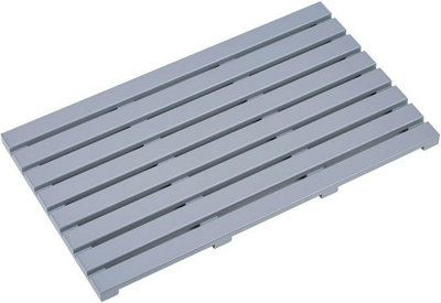 Aamen Bamboo Wooden Bath MatShower Mat Non-Slip WaterproofGrey from B&Q